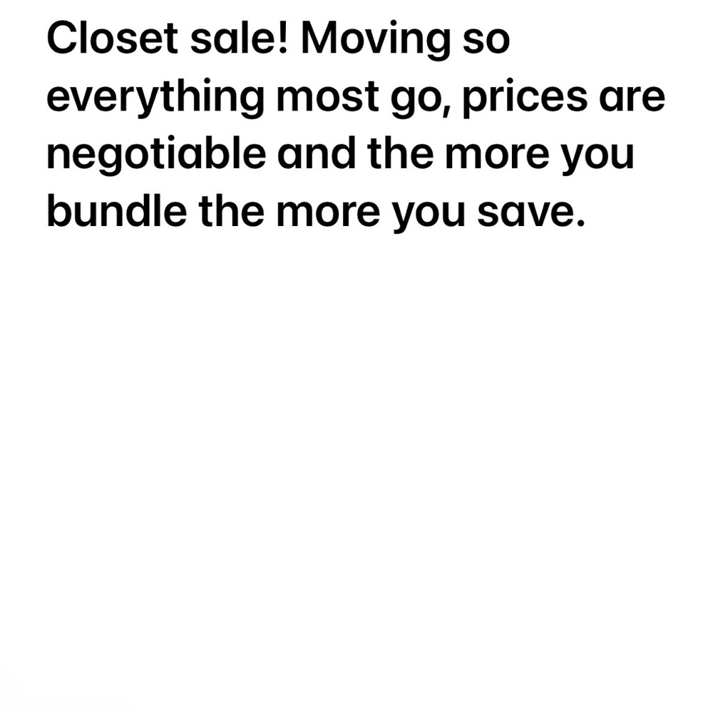 Closet sale